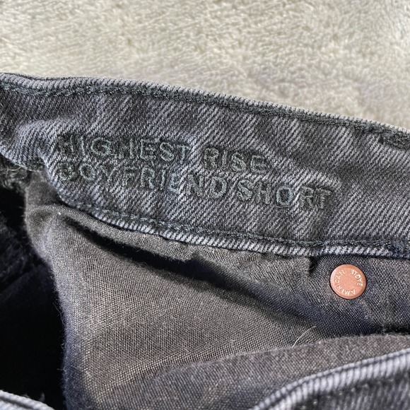 American Eagle‎ Denim Shorts Womens 28 Black Highest Rise Boyfriend Frayed - Picture 3 of 8